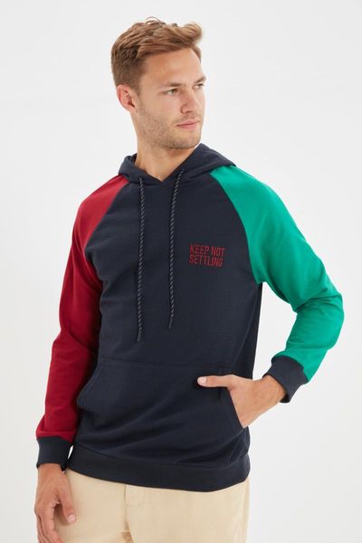 men's hoodies & sweatshirts trendyol men 's regular fit long sleeve hooded panelli sweatshirt tmnaw22sw1042, Black
men's hoodies & sweatshirts trendyol men 's regular fit long sleeve hooded panelli sweatshirt tmnaw22sw1042, Black