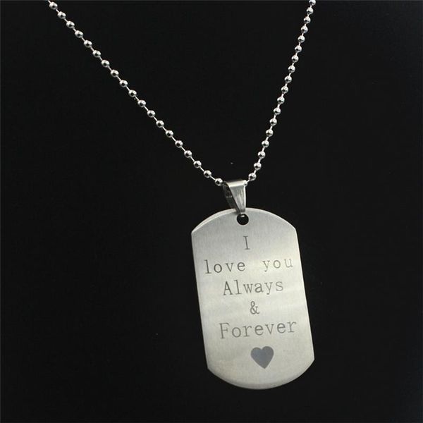 pendant necklaces jewelry stainless steel army i love you always & forever necklace dog tag for men women's gift xl70, Silver
pendant necklaces jewelry stainless steel army i love you always & forever necklace dog tag for men women's gift xl70, Silver