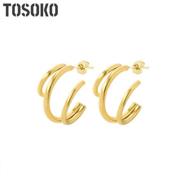 hoop & huggie tofflo stainless steel jewelry multi layer c-shaped earrings for women fashion minimalism bsf307, Golden;silver
hoop & huggie tofflo stainless steel jewelry multi layer c-shaped earrings for women fashion minimalism bsf307, Golden;silver