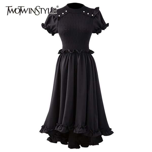 elegant black dress for women o neck puff short sleeve high waist patchwork a line midi dresses female summer 210520, Black;gray
elegant black dress for women o neck puff short sleeve high waist patchwork a line midi dresses female summer 210520, Black;gray