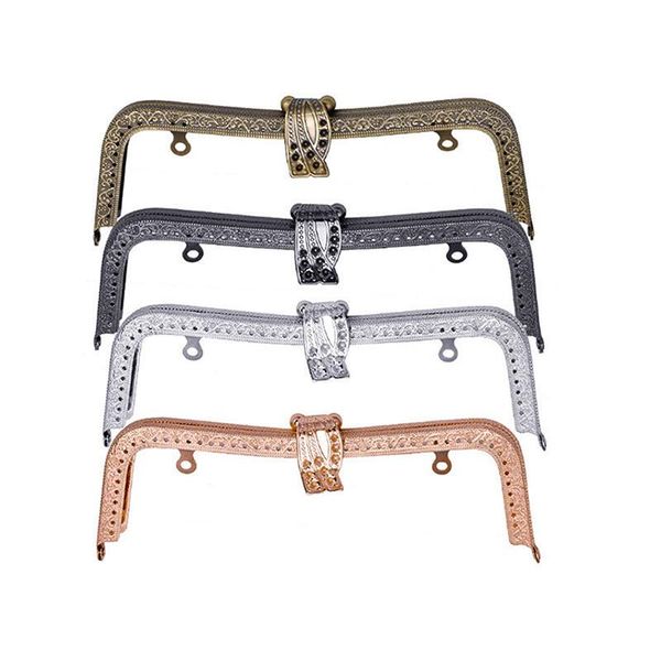 bag parts & accessories 20cm metal purse frame clutch diy clasp handle lock bronze embossing m-shaped handbag hardware, Black
bag parts & accessories 20cm metal purse frame clutch diy clasp handle lock bronze embossing m-shaped handbag hardware, Black