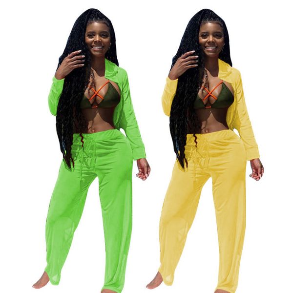 women designer 2pcs sets cardigan sunscreen beach chiffon clothing sets solid color two piece pants, White
women designer 2pcs sets cardigan sunscreen beach chiffon clothing sets solid color two piece pants, White