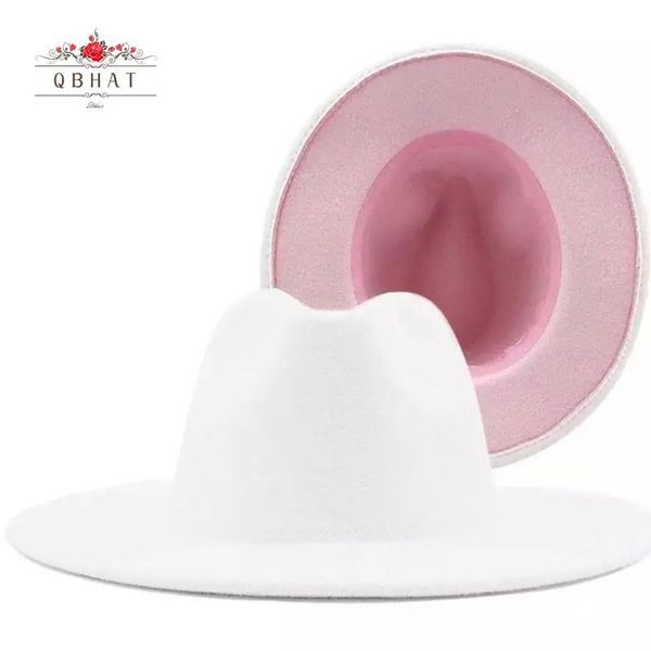 white and pink patchwork women wide brim faux wool felt fedora hats men vintage cowboy hat jazz party cap stingy, Blue;gray
white and pink patchwork women wide brim faux wool felt fedora hats men vintage cowboy hat jazz party cap stingy, Blue;gray