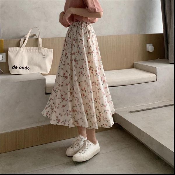vintage floral print a women skirt line pleated long summer korean streetwear drawstring elastic waist midi, Black
vintage floral print a women skirt line pleated long summer korean streetwear drawstring elastic waist midi, Black