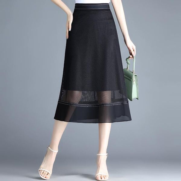 skirts a-line skirt women 2021 summer high waist mid-length mom half stitching hollow and thin fashion net brand, Black
skirts a-line skirt women 2021 summer high waist mid-length mom half stitching hollow and thin fashion net brand, Black