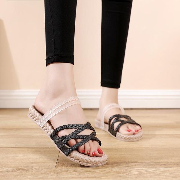 women's slippers summer fashion net red explosion models ladies sandals and trend word with dual-use shoes, Black
women's slippers summer fashion net red explosion models ladies sandals and trend word with dual-use shoes, Black