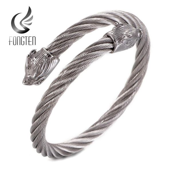 fongten dragon opening bangle punk style stainless steel gold silver cuff link chain bracelet for men fashion jewelry, Black
fongten dragon opening bangle punk style stainless steel gold silver cuff link chain bracelet for men fashion jewelry, Black