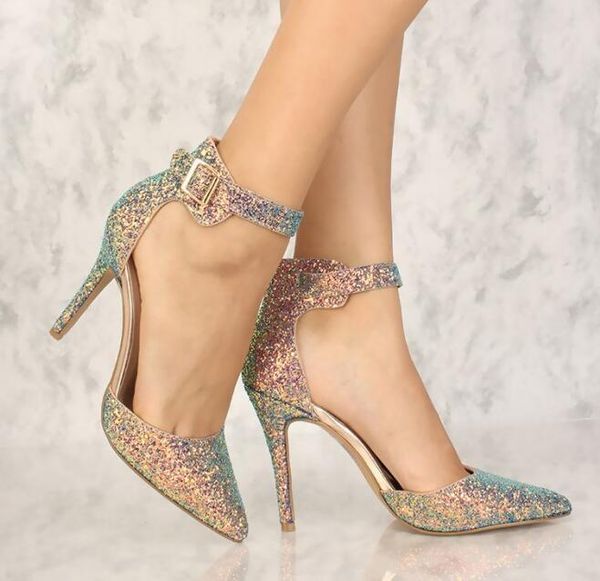 dress shoes moraima snc pointed toe glitter embellished high heel ankle strap thin heels party wedding woman fashion pumps, Black
dress shoes moraima snc pointed toe glitter embellished high heel ankle strap thin heels party wedding woman fashion pumps, Black