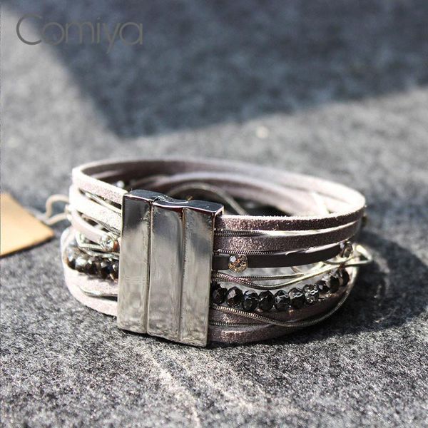 comiya bangles set for women jewelry zinc alloy leather links acrylic crystal beads bangle feminino charms accessories link, chain, Black
comiya bangles set for women jewelry zinc alloy leather links acrylic crystal beads bangle feminino charms accessories link, chain, Black