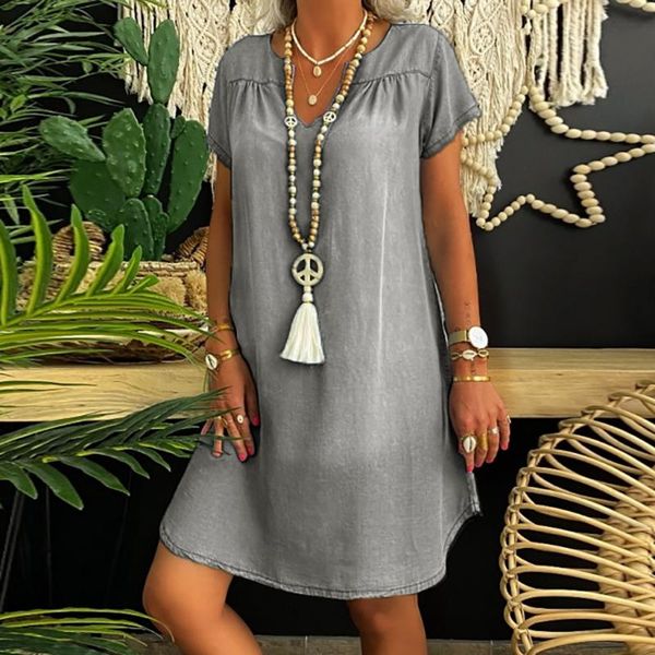 women's elegant denim dress baggy tunic summer shirt shift dresses moda mujer verstido2021 lw casual, Black;gray
women's elegant denim dress baggy tunic summer shirt shift dresses moda mujer verstido2021 lw casual, Black;gray