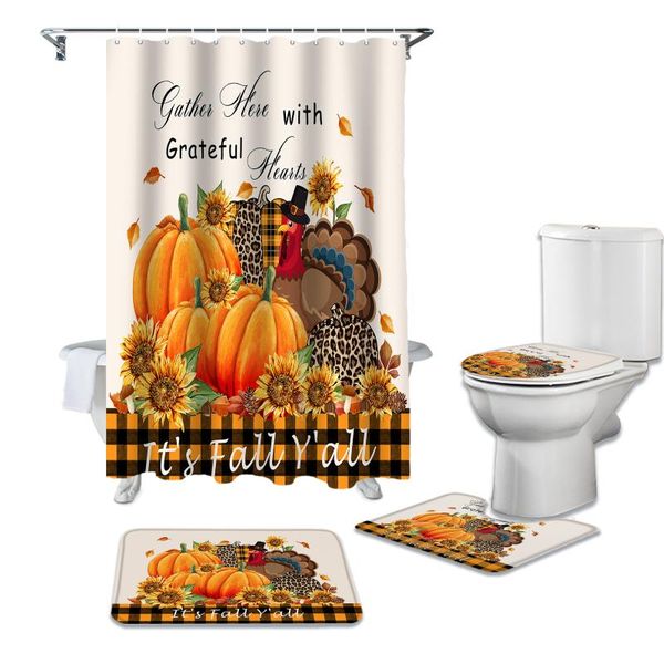 shower curtains thanksgiving pumpkin turkey curtain toilet lid cover bath mat set bathroom non-slip rug bathtub home decor
shower curtains thanksgiving pumpkin turkey curtain toilet lid cover bath mat set bathroom non-slip rug bathtub home decor