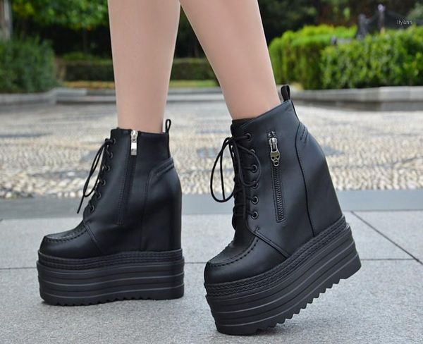 boots women's shoes autumn lace ups high heel 14cm wedges platform women ankle, Black
boots women's shoes autumn lace ups high heel 14cm wedges platform women ankle, Black
