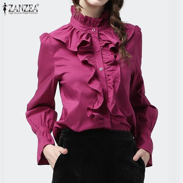 spring solid ruffle blouse zanzea casual button down shirts women long sleeve elegant work ol tunic blusas female chemise women's blou, White
spring solid ruffle blouse zanzea casual button down shirts women long sleeve elegant work ol tunic blusas female chemise women's blou, White