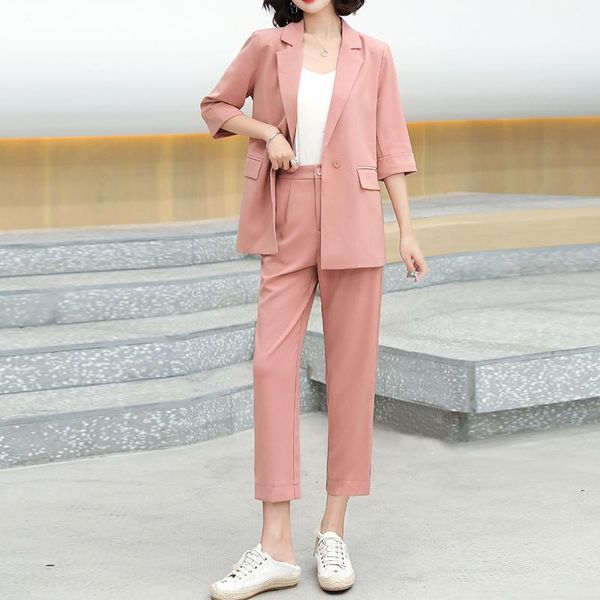 women summer women's set half sleeve thin blazers pencil pants suit two piece office lady outfits casual uniform, White
women summer women's set half sleeve thin blazers pencil pants suit two piece office lady outfits casual uniform, White