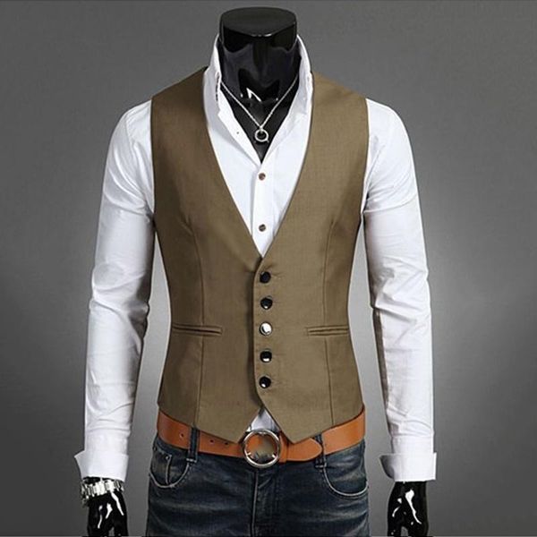 men's vests men single breasted suit vest fashion sleeveless jacket male clothing wedding gilet waistcoat blazer chaleco, Black;white
men's vests men single breasted suit vest fashion sleeveless jacket male clothing wedding gilet waistcoat blazer chaleco, Black;white