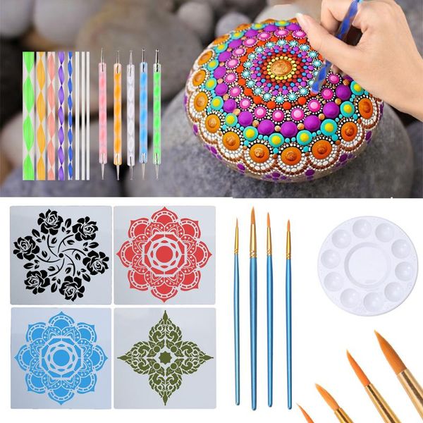 craft tools 19/26 pcs mandala dotting painting embossing starter stencils diy stone coloring drawing stylus paint tray pens art kit
craft tools 19/26 pcs mandala dotting painting embossing starter stencils diy stone coloring drawing stylus paint tray pens art kit