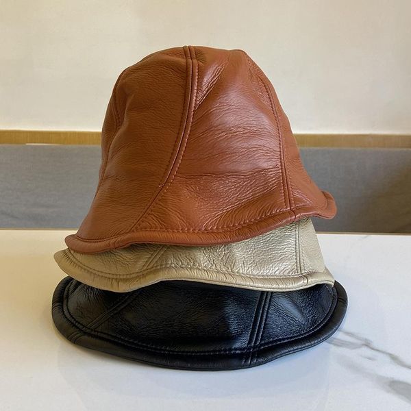 wide brim hats autumn retro womens fisherman hat japanese style dome korean version lightweight pu leather texture fur panama bob bucket, Blue;gray
wide brim hats autumn retro womens fisherman hat japanese style dome korean version lightweight pu leather texture fur panama bob bucket, Blue;gray