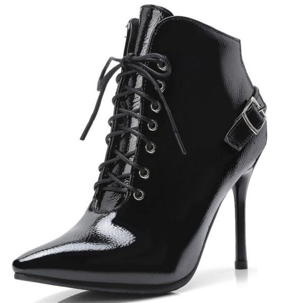 boots sapato feminino women ankle woman patent leather shoes thin high heels pump lace up booties chaussures gladiator xz181281, Black
boots sapato feminino women ankle woman patent leather shoes thin high heels pump lace up booties chaussures gladiator xz181281, Black