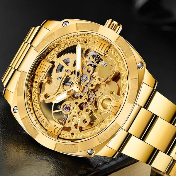wristwatches relogio masculino forsining watches mens gold watch luxury skeleton design automatic mechanical stainless steel band, Slivery;brown
wristwatches relogio masculino forsining watches mens gold watch luxury skeleton design automatic mechanical stainless steel band, Slivery;brown