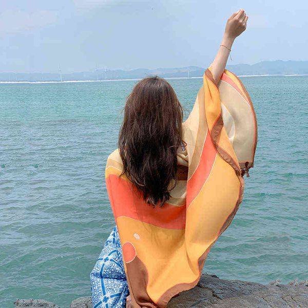 scarves net red wind women's summer season sunscreen sunshade shawl thin beach travel lengthened silk scarf, Blue;gray
scarves net red wind women's summer season sunscreen sunshade shawl thin beach travel lengthened silk scarf, Blue;gray