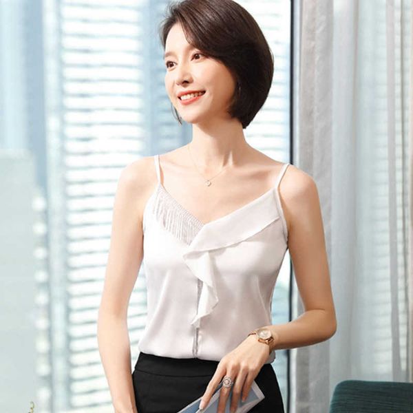 korean silk women blouses woman sleeveeless satin blouse shirts white v neck ladies ruffles plus size 210604
korean silk women blouses woman sleeveeless satin blouse shirts white v neck ladies ruffles plus size 210604