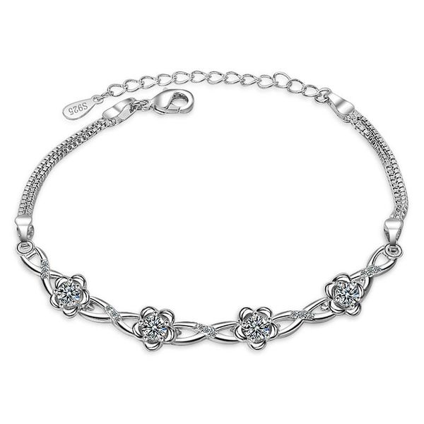 link, chain classic flowers cubic zirconia crystal charm bracelets bangles box fashion jewelry gifts for women girls, Black
link, chain classic flowers cubic zirconia crystal charm bracelets bangles box fashion jewelry gifts for women girls, Black