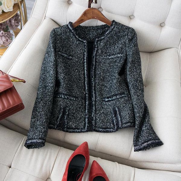 women's jackets feifan temperament classic celebrity black gray clip flower contrast edge design coat autumn top, Black;brown
women's jackets feifan temperament classic celebrity black gray clip flower contrast edge design coat autumn top, Black;brown