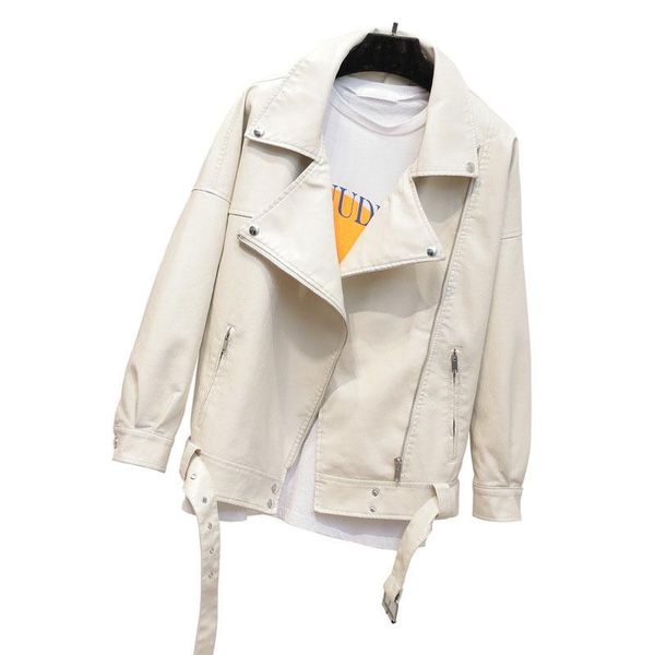 women's leather & faux motorcycle jacket spring korean loose handsome pu jackets, Black
women's leather & faux motorcycle jacket spring korean loose handsome pu jackets, Black