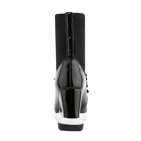 asumer women pointed to leather comfortable elastic boots shaped ladies'shoes, Black
asumer women pointed to leather comfortable elastic boots shaped ladies'shoes, Black
