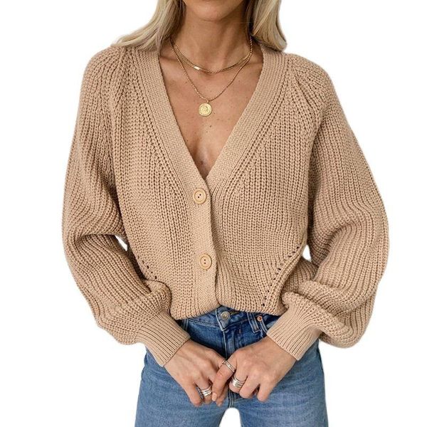 women's knits & tees 2021 autumn loose v-neck button versatile lantern long sleeve sweater solid color knitted cardigan, White
women's knits & tees 2021 autumn loose v-neck button versatile lantern long sleeve sweater solid color knitted cardigan, White