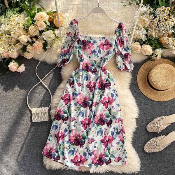 women fashion elegant printing vintage high waist thin square neck short sleeve vestidos verano l957 210527, Black;gray
women fashion elegant printing vintage high waist thin square neck short sleeve vestidos verano l957 210527, Black;gray