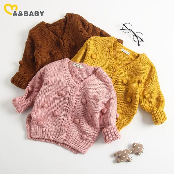 6m-3y autumn winter girls knitted coats cardigan sweater handmade cute ball solid children clothing 210515, Blue
6m-3y autumn winter girls knitted coats cardigan sweater handmade cute ball solid children clothing 210515, Blue
