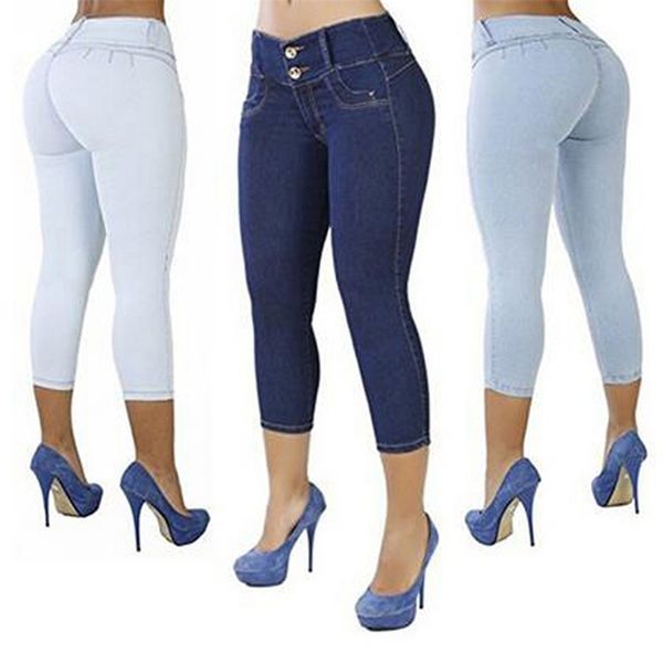 women casual cropped pants solid color button fly waist slim trousers breathable elastic pencil 210922, Blue
women casual cropped pants solid color button fly waist slim trousers breathable elastic pencil 210922, Blue