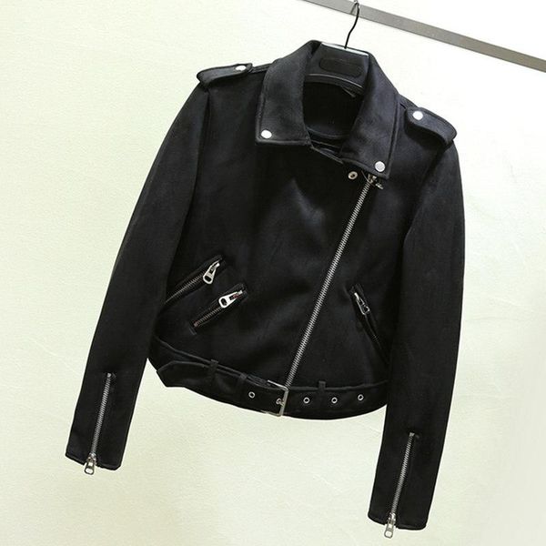 women's leather & faux kalenmos women suede jackets spring autumn slim fit korea work pu biker punk outwear motorcycle chic coat, Black
women's leather & faux kalenmos women suede jackets spring autumn slim fit korea work pu biker punk outwear motorcycle chic coat, Black
