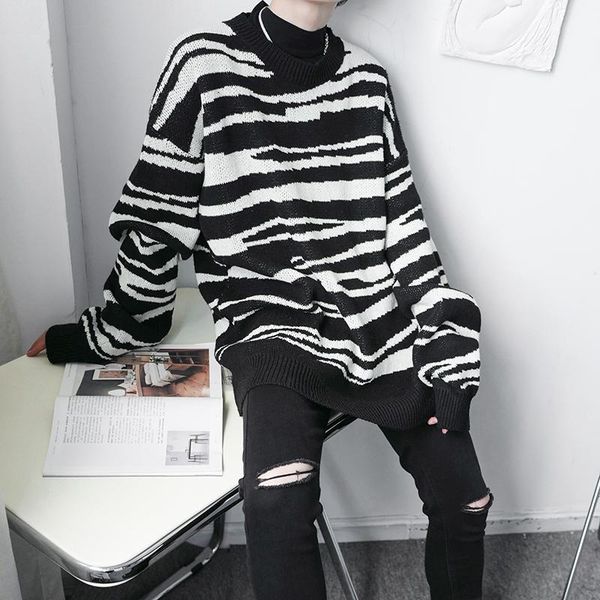 men's sweaters man women couple sweater knitwear zebra stripe loose long sleeve pullover korean streetwear fashion casual vintage, White;black
men's sweaters man women couple sweater knitwear zebra stripe loose long sleeve pullover korean streetwear fashion casual vintage, White;black