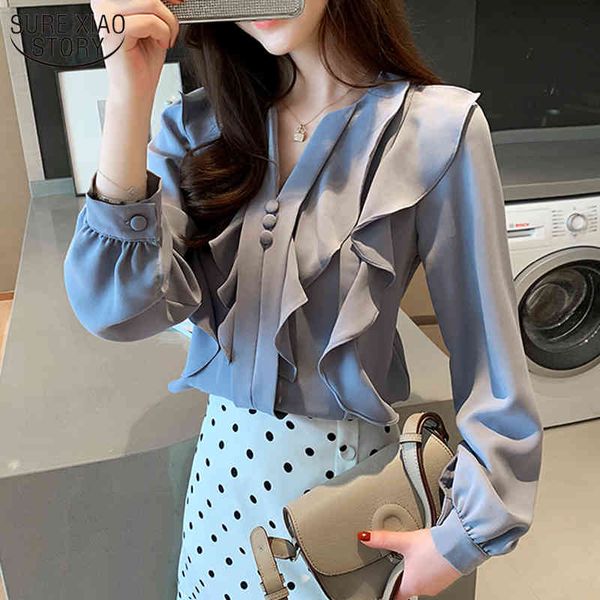 fashion autumn v-neck womens and blouses ruffles long sleeve shirts chiffon pullover blusas 10702 210508, White
fashion autumn v-neck womens and blouses ruffles long sleeve shirts chiffon pullover blusas 10702 210508, White