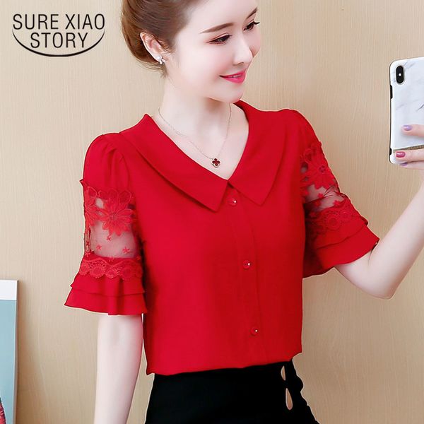 summer korean version of short sleeve soft chiffon shirt office lady turn-down collar flare women 4726 50 210510, White
summer korean version of short sleeve soft chiffon shirt office lady turn-down collar flare women 4726 50 210510, White