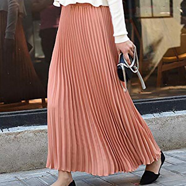 spring autumn high waist pleated womens skirt solid color half length elastic elegant lady black pink aesthetic
spring autumn high waist pleated womens skirt solid color half length elastic elegant lady black pink aesthetic