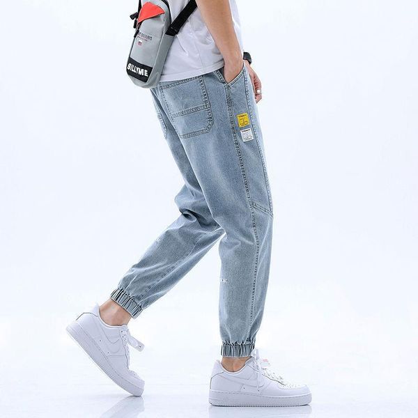 men's jeans shzq style trendy men's loose brand harem cropped trousers all-match korean casual pants, Blue
men's jeans shzq style trendy men's loose brand harem cropped trousers all-match korean casual pants, Blue