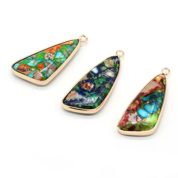 charms small pendant natural emperor stone gilt edge for jewelry making diy necklace earrings accessories 16x40mm, Bronze;silver
charms small pendant natural emperor stone gilt edge for jewelry making diy necklace earrings accessories 16x40mm, Bronze;silver