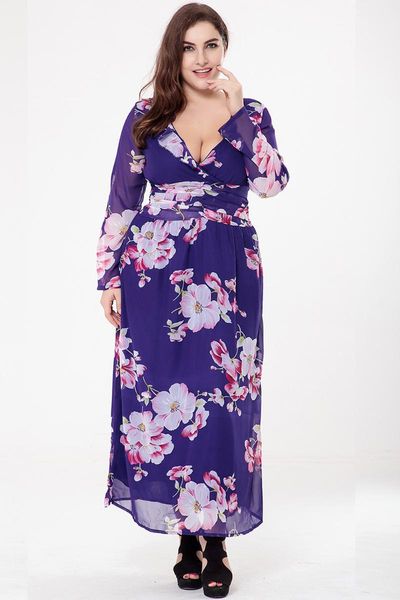 casual dresses spring autumn women dress v neck long sleeve printed flower plus size 6xl chiffon vestidos longos, Black;gray
casual dresses spring autumn women dress v neck long sleeve printed flower plus size 6xl chiffon vestidos longos, Black;gray