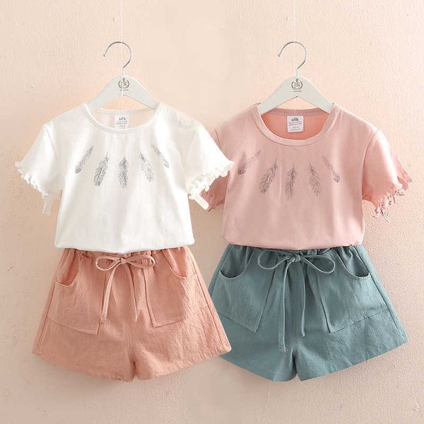 girls clothing set summer 3-10t years old kids girl solid color cut sleeve t shirt+shorts drawstring 2 piece tracksuit 210529, White
girls clothing set summer 3-10t years old kids girl solid color cut sleeve t shirt+shorts drawstring 2 piece tracksuit 210529, White
