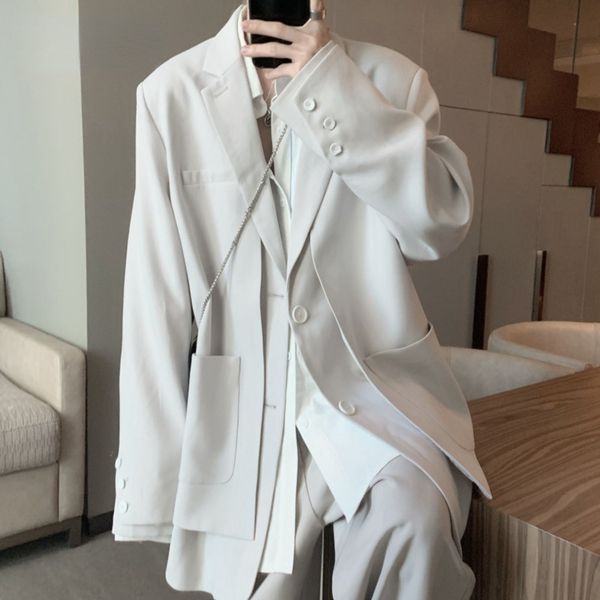 niche clothes fake two pieces suit coat men's autumn new korean loose single breasted quality elegant, White;black
niche clothes fake two pieces suit coat men's autumn new korean loose single breasted quality elegant, White;black