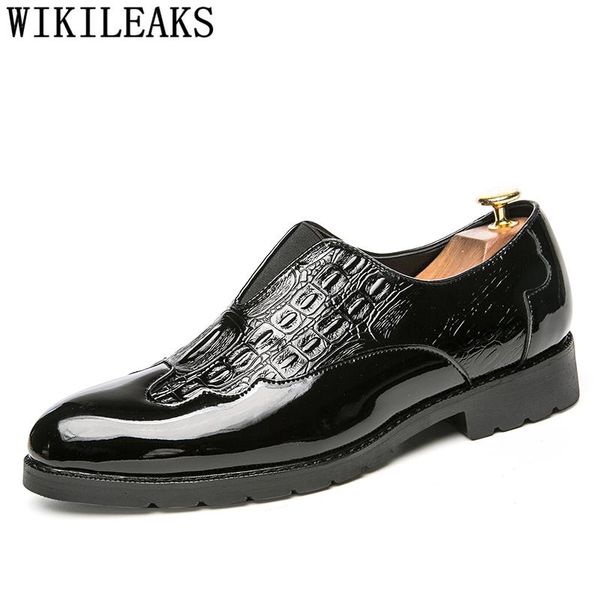 dress shoes crocodile men elegant coiffeur designer formal italian brand patent leather classic oxford buty meskie, Black
dress shoes crocodile men elegant coiffeur designer formal italian brand patent leather classic oxford buty meskie, Black