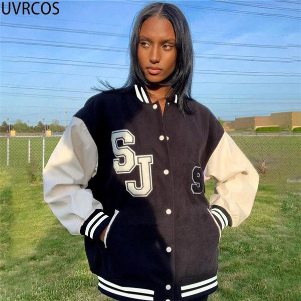 women's jackets uvrcos streetwear letter preppy style jacket women autumn casual baseball uniform with pocket femme all-matching school, Black;brown
women's jackets uvrcos streetwear letter preppy style jacket women autumn casual baseball uniform with pocket femme all-matching school, Black;brown