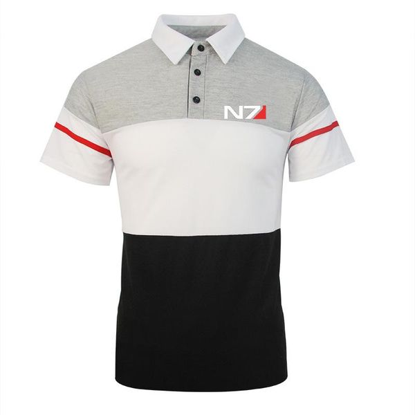 men's polos mass effect n7 men print short sleeve shirt chest three stripe color stitching comfortable beach lapel, White;black
men's polos mass effect n7 men print short sleeve shirt chest three stripe color stitching comfortable beach lapel, White;black