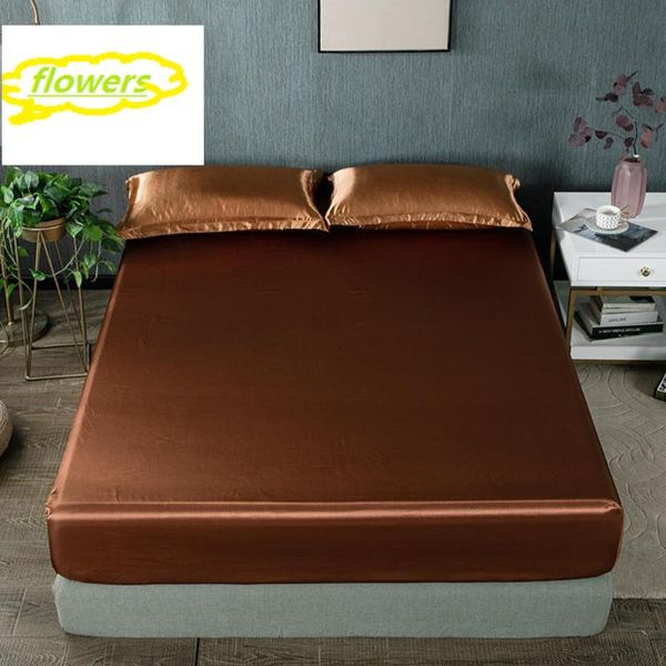 sheets & sets srf 1pcs luxury satin silk brown fitted sheet mattress cover elastic rubber band printed bed for women men
sheets & sets srf 1pcs luxury satin silk brown fitted sheet mattress cover elastic rubber band printed bed for women men