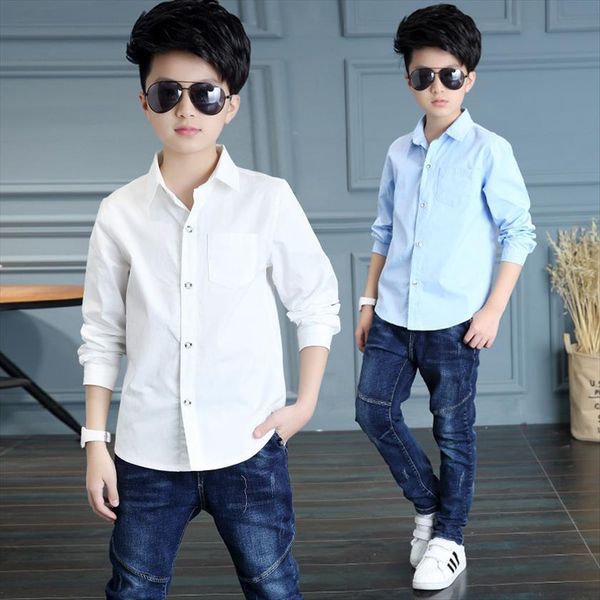 kids clothing spring long sleeve boys shirts fashion cotton solid white shirt children turn down collar button 8 12y, White;black
kids clothing spring long sleeve boys shirts fashion cotton solid white shirt children turn down collar button 8 12y, White;black