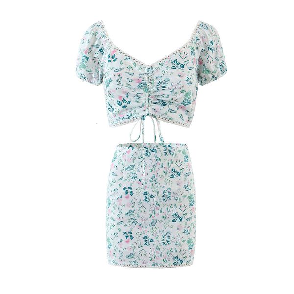 two piece dress 2021 summer holiday vocation short sleeve and skirts women sets erul, White
two piece dress 2021 summer holiday vocation short sleeve and skirts women sets erul, White