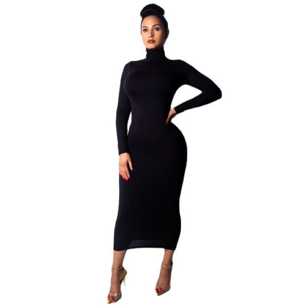 somen long dress europe and america autumn high collar large size slim drop casual dresses, Black;gray
somen long dress europe and america autumn high collar large size slim drop casual dresses, Black;gray